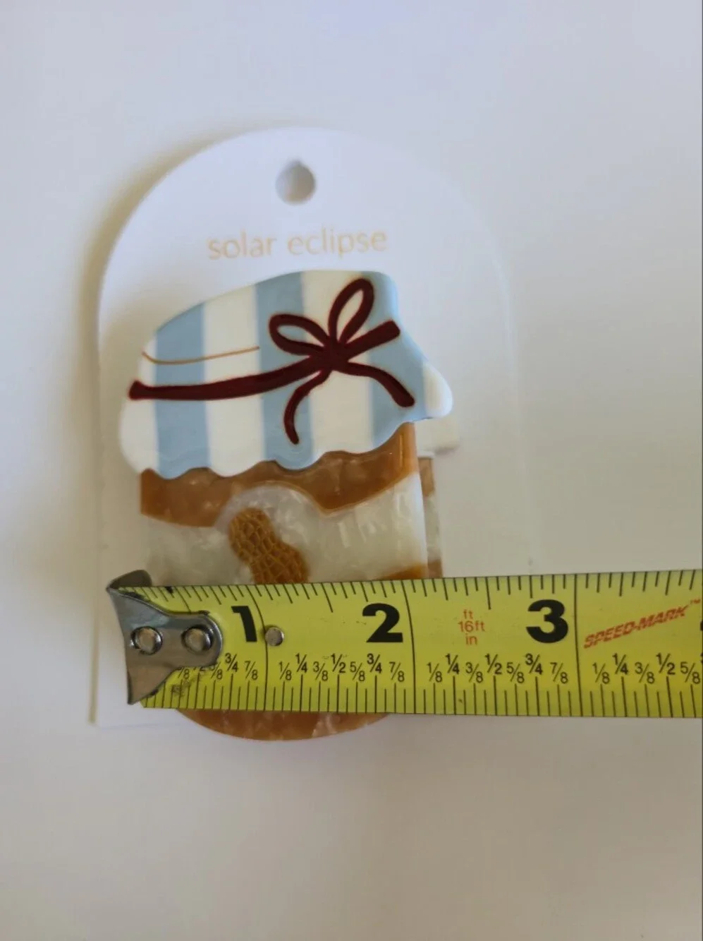Solar Eclipse Hand painted Peanut Butter Claw Hair Clip Eco-Friendly NWT